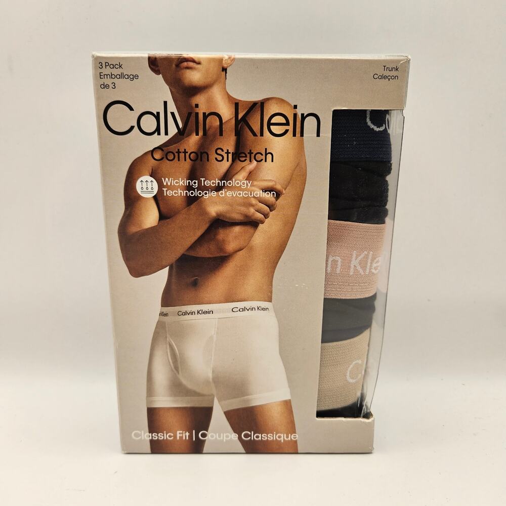 CALVIN KLEIN MEN'S XXL 3 PACK BOXER TRUNK COTTON STRETCH